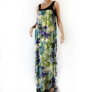 Karen Zambos Vintage Couture Floral Amber Maxi Dress Small Retail $120 Y2K